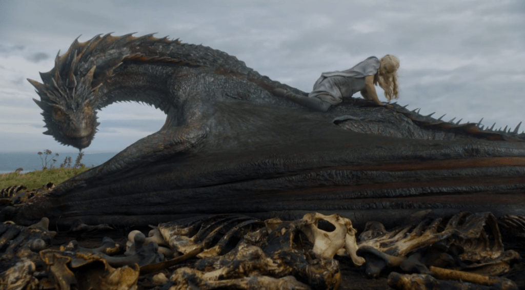 Drogon's mother: literally riding his ass.